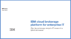 IBM cloud brokerage platform for enterprise IT
